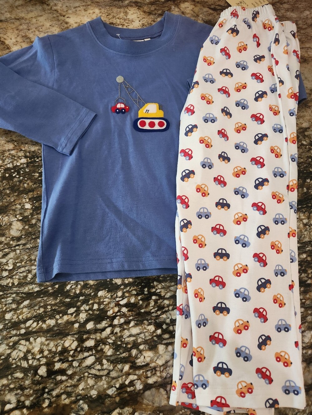 Blue Crane & Car Kids Matching Set